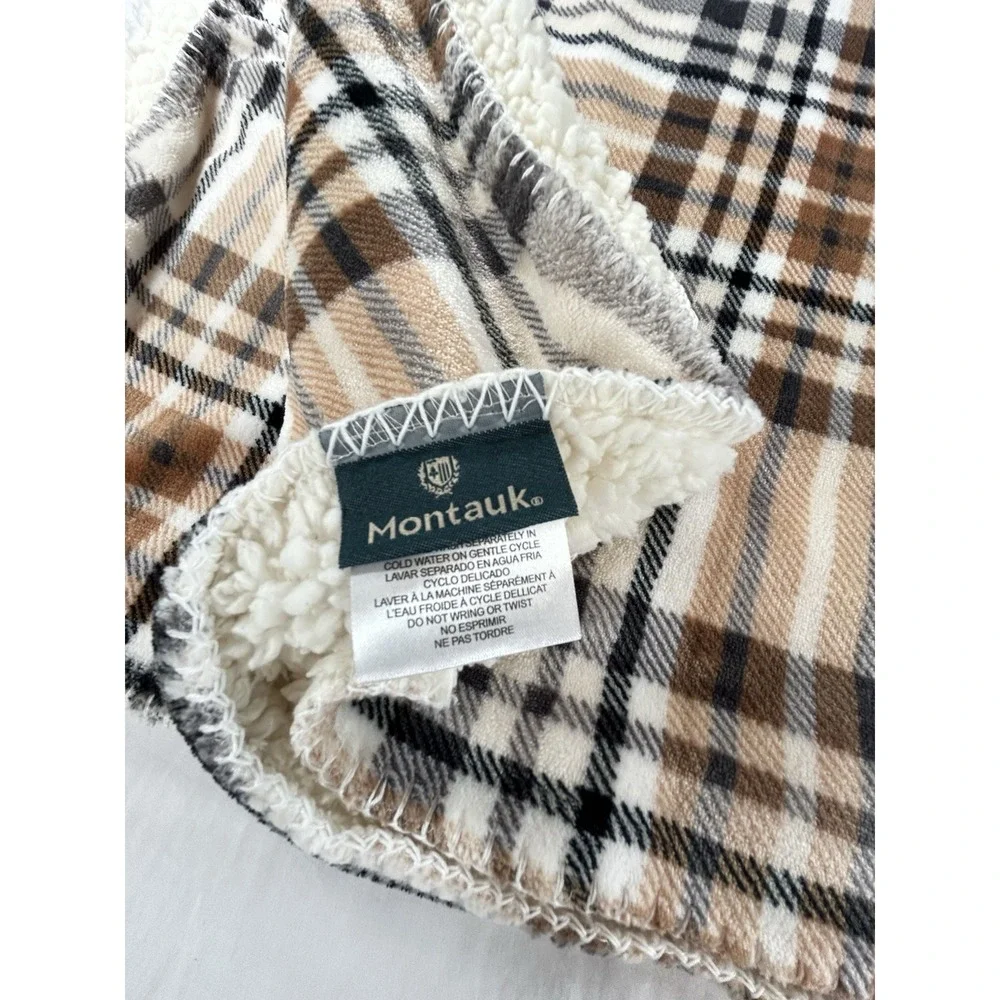 Montauk Autumn Plaid Polyester Flannel Blanket 48